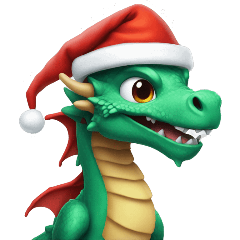 Dragon with Santa hat emoji