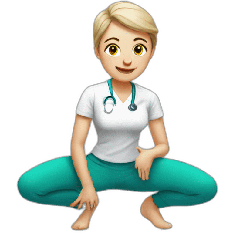 Physiotherapist doing a squat emoji