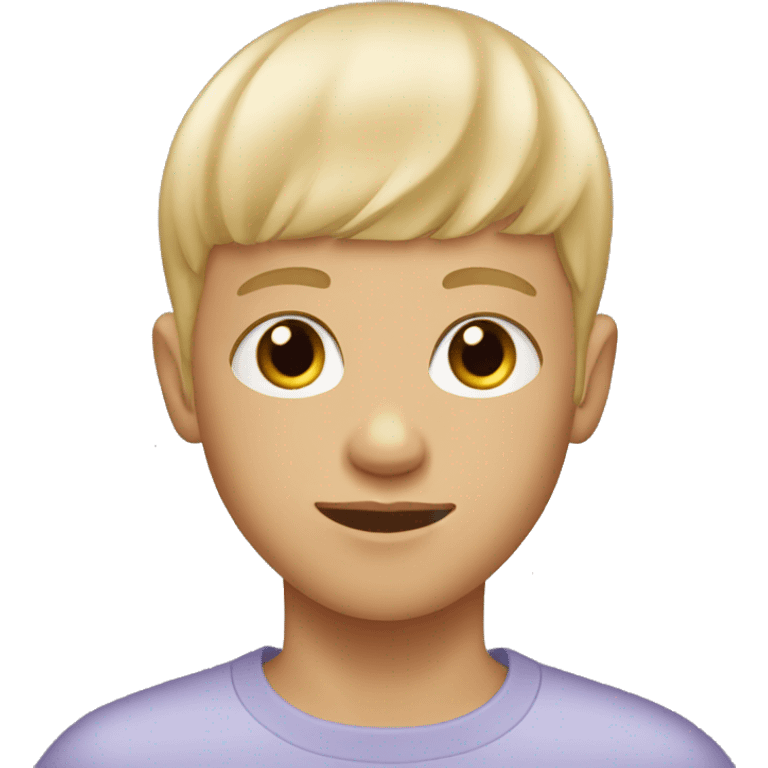 blond boy bowlcut with light brown eyes  emoji