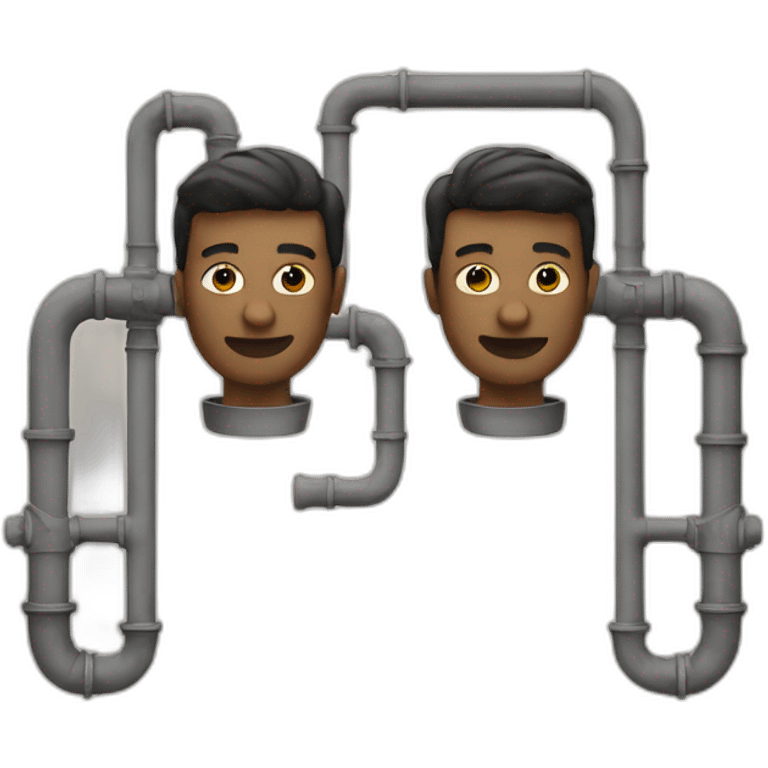 Two men made out of pipes emoji