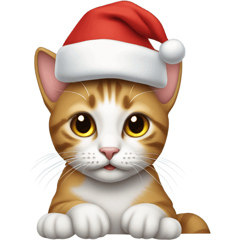 Cat wearing Santa hat  emoji