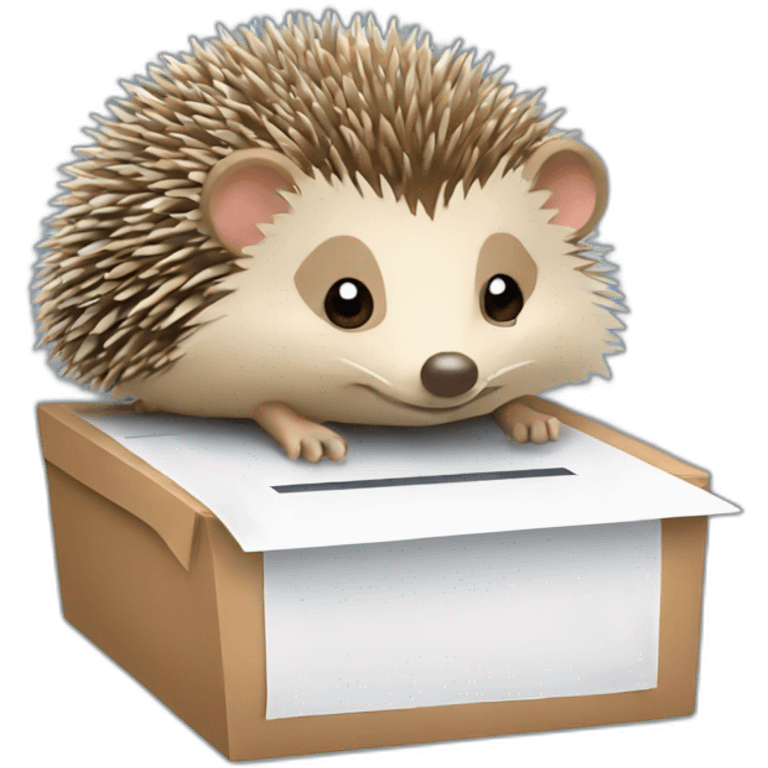 hedgehog and voting ballot emoji