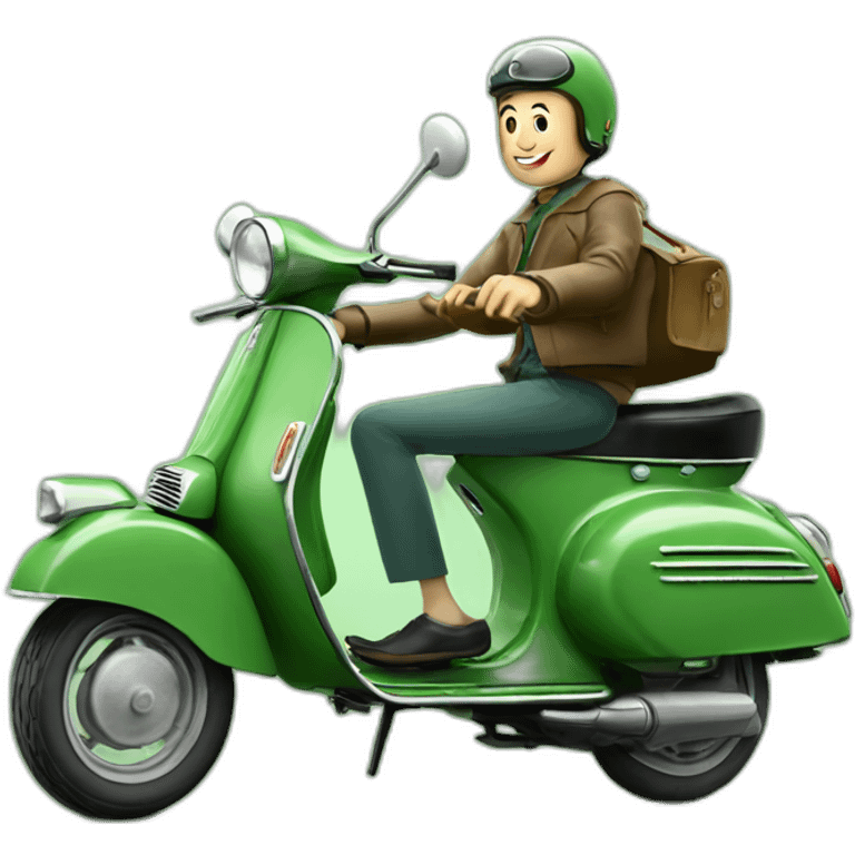 galician riding green vespa 150s 1964 emoji