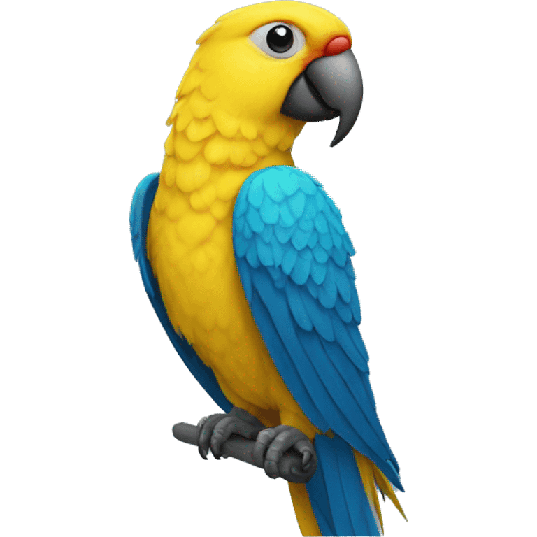 Parrot-human with yellow nose and blue skin emoji