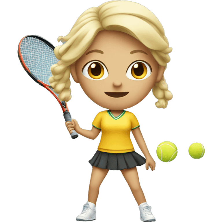 Blonde Girl playing tennis  emoji