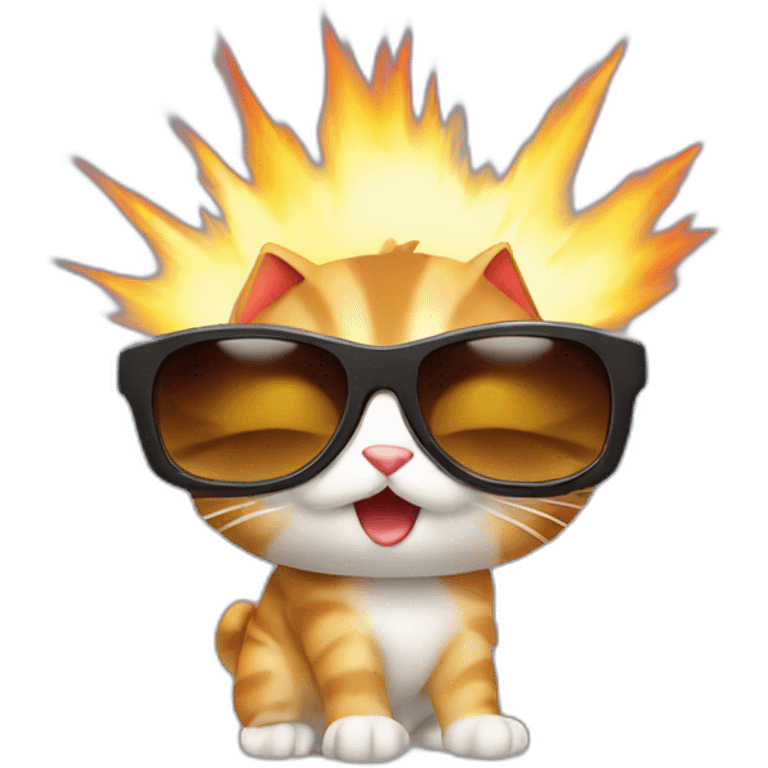 exploding kitten with sunglasses emoji