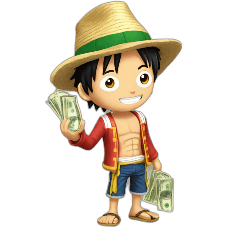 Luffy whit money emoji