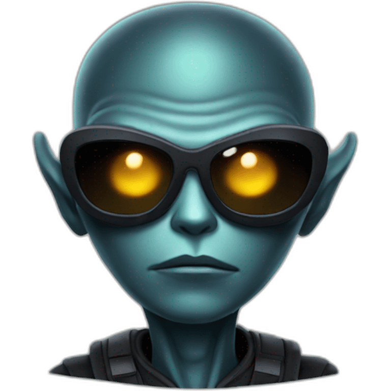 Alien with a cool dark shades emoji