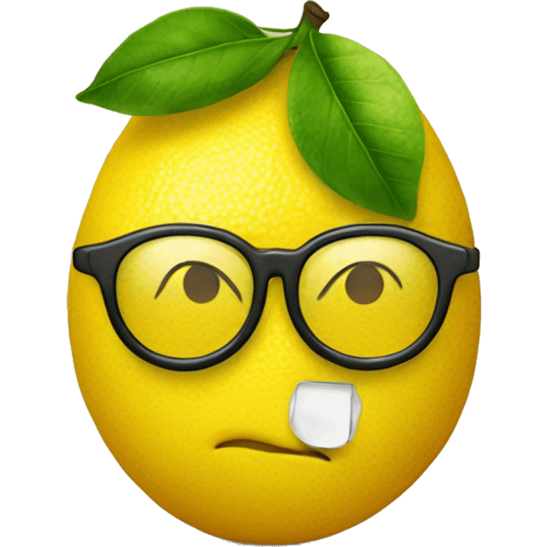 Lemon with glasses emoji