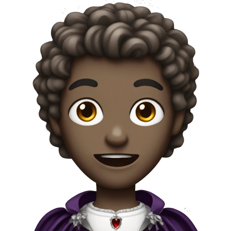 vampire with brown hair and silver sparkly skin emoji