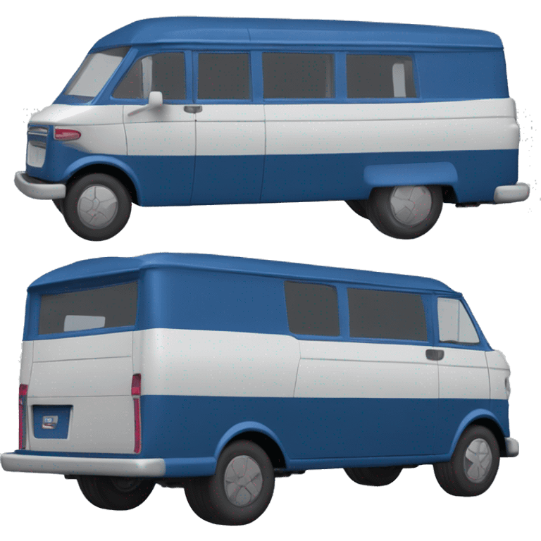 Tall Barbie wide-fender dark blue Papercraft long step-van  emoji