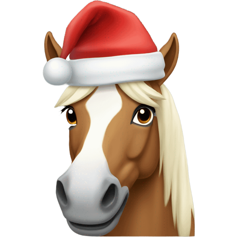 Horse wearing a Santa hat  emoji