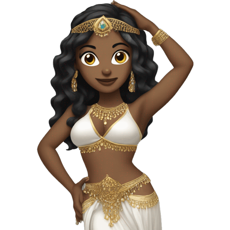 belly dancer white skin black hair emoji