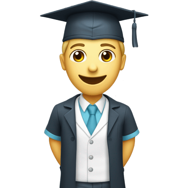 Generate a white medical university student in a square academic hat emoji