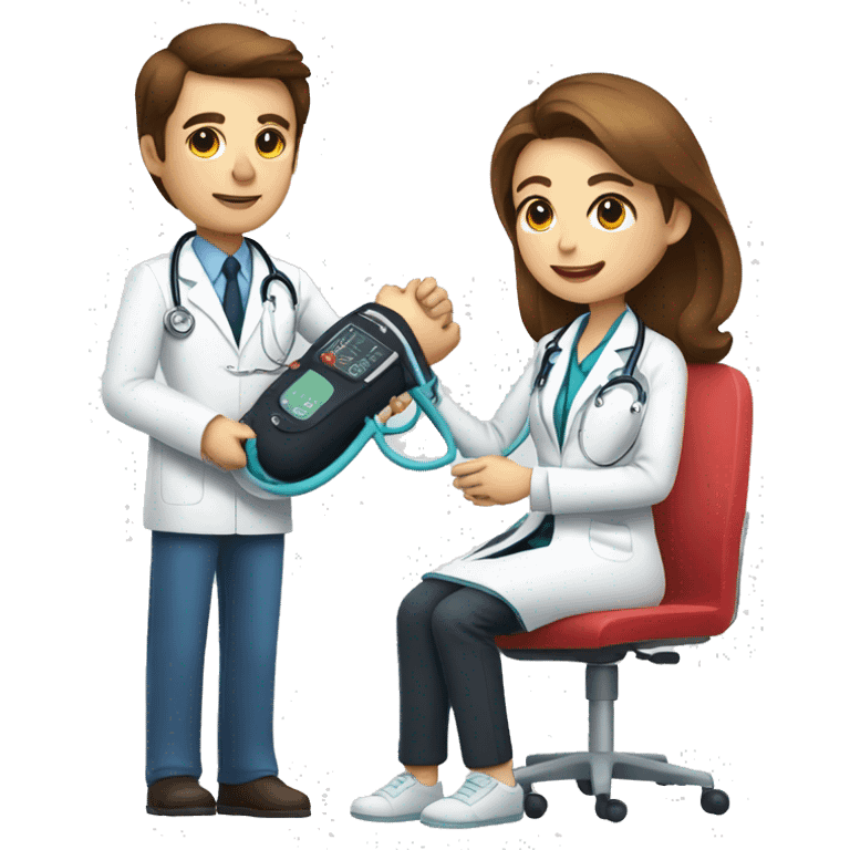 doctor measuring patient's blood pressure emoji