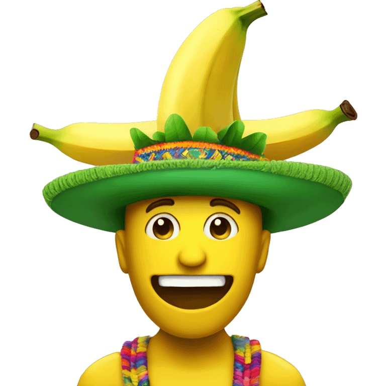 Full banana man with colorful Jamaican hat on emoji