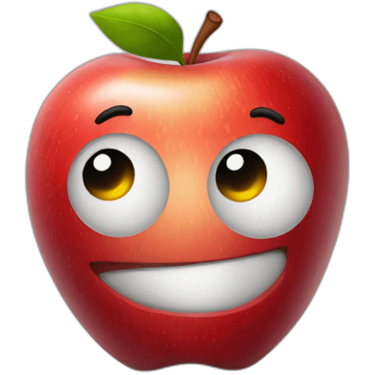 A red apple with a body emoji