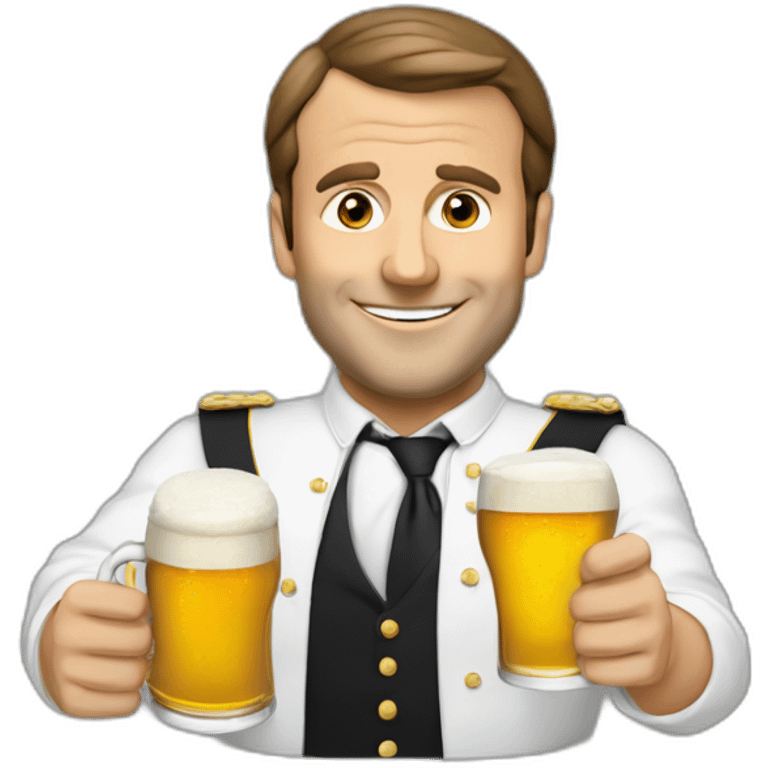 macron qui boit de la biere emoji