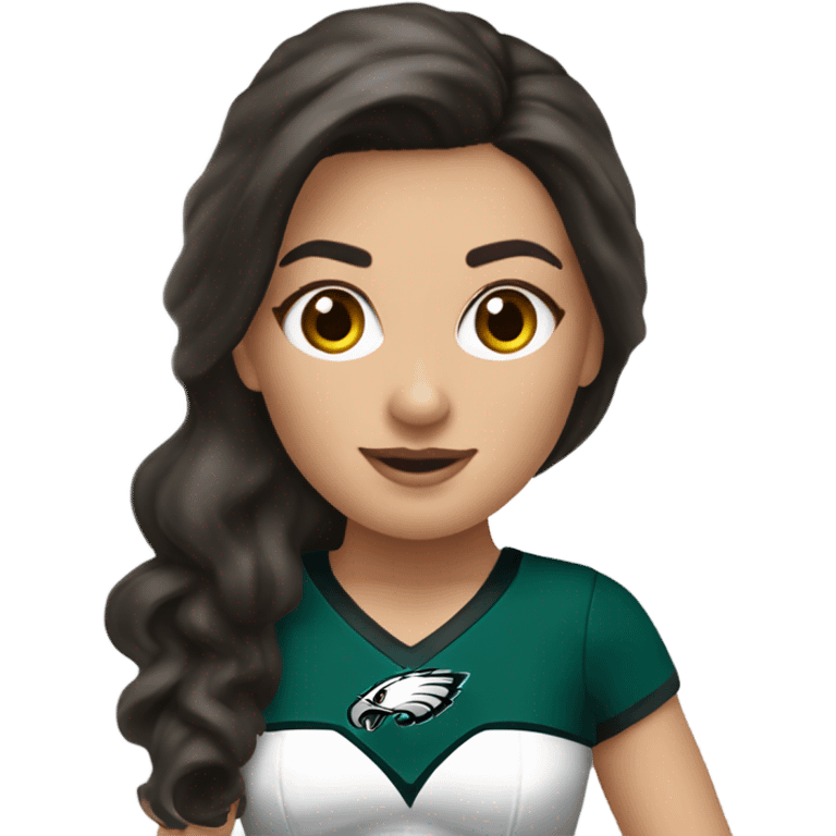 Philadelphia Eagles cheerleader brunette cheer emoji