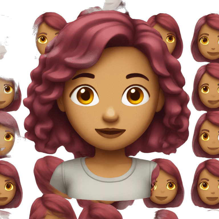 girl with maroon hair emoji