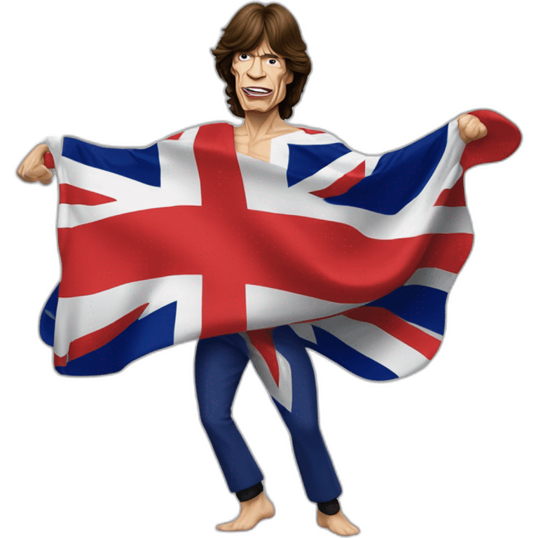 Mick jagger bailando cueca con una bandera de chile emoji