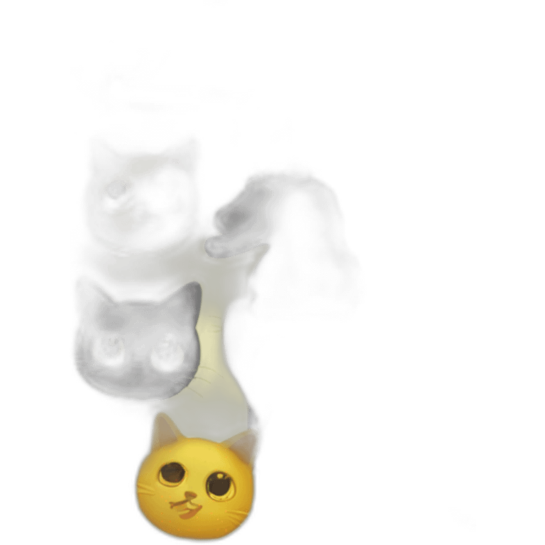 gatos negro y amarillo emoji