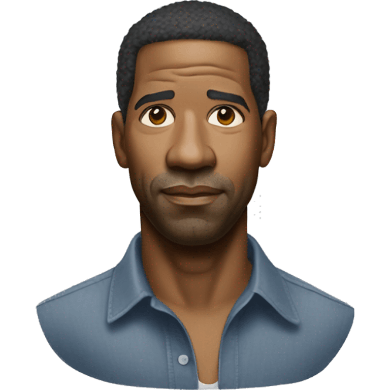 hyper realistic denzel washington wearing shirt emoji