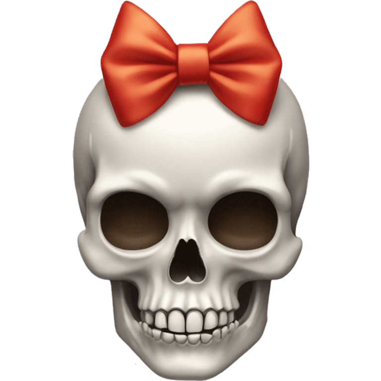 Coquette skull with bow emoji