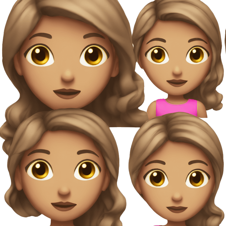 make a girl with 2a hair brown eyes with a pink top emoji