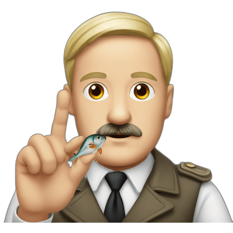 Hitler avec un poisson dans les mains emoji