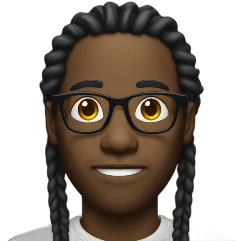 black man with dreads and glasses emoji