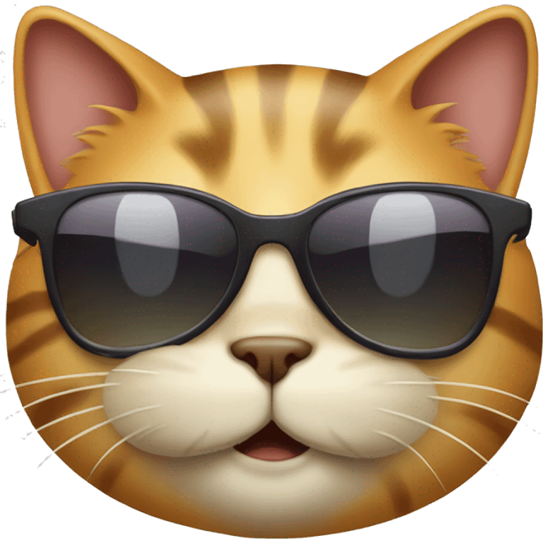 Very happy cat with sunglasses  emoji