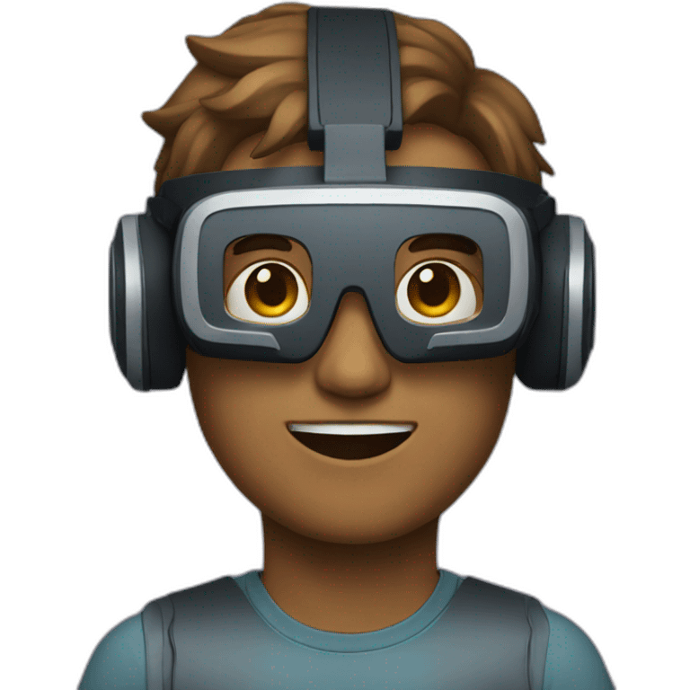 Male wearing vr headset emoji