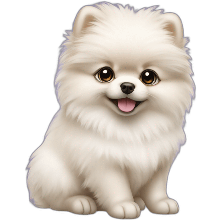 White Pomeranian puppy emoji