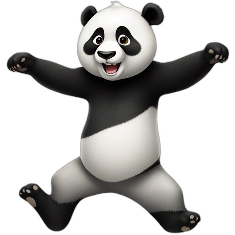 panda doing the splits emoji