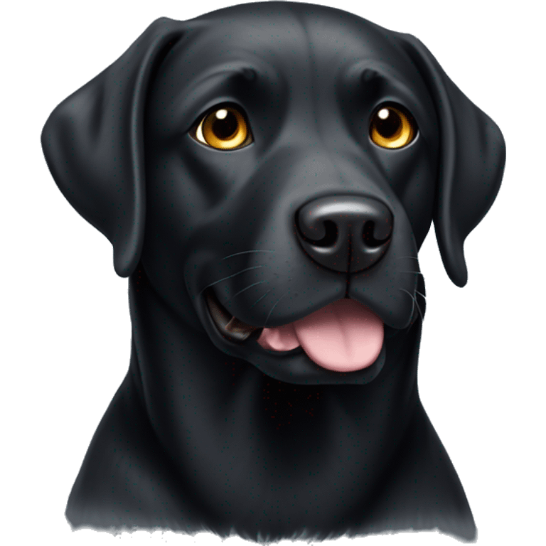 Black dog with white blaze, Labrador emoji