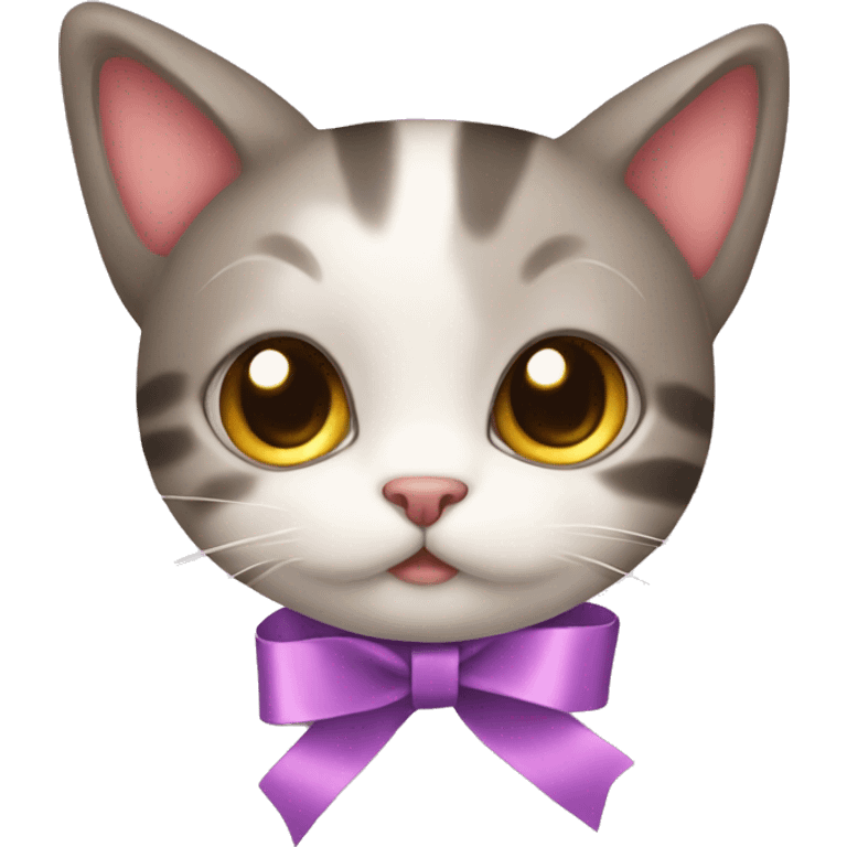 Cute Cat with ribbon  emoji