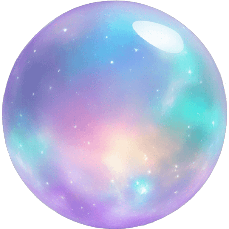 Pastel white iridescent nebula crystal orb emoji