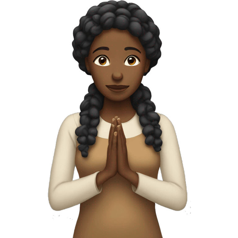 Black woman praying emoji