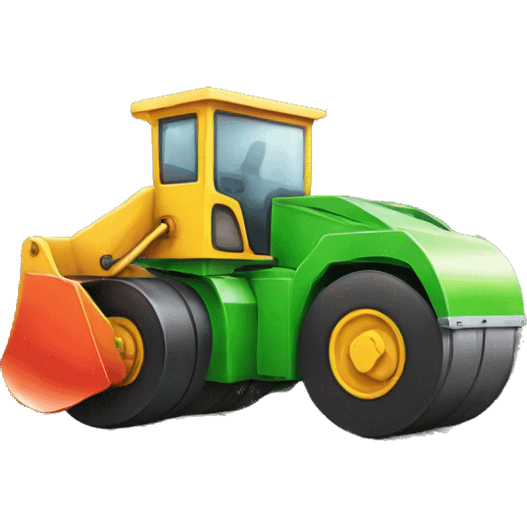 rainbow colored road roller emoji