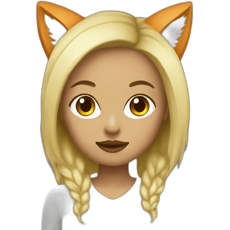 women with fox mask blonde emoji