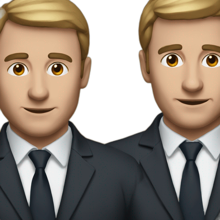 Man with Macron Left Face and Squeezie right face emoji