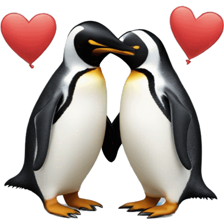 Penguins in love emoji