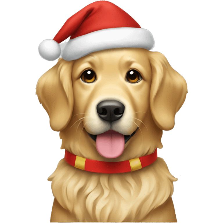 Golden retriever with Christmas costume  emoji