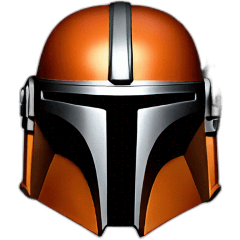 Mandalorian helmet orange red emoji