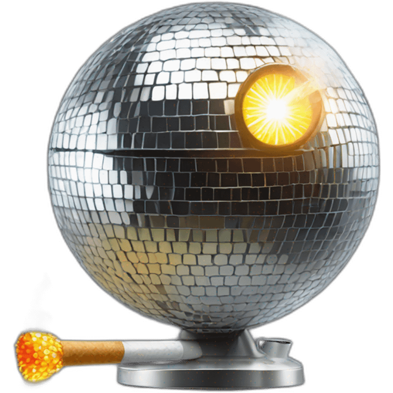 disco ball with a fringe smoking a cigarette emoji