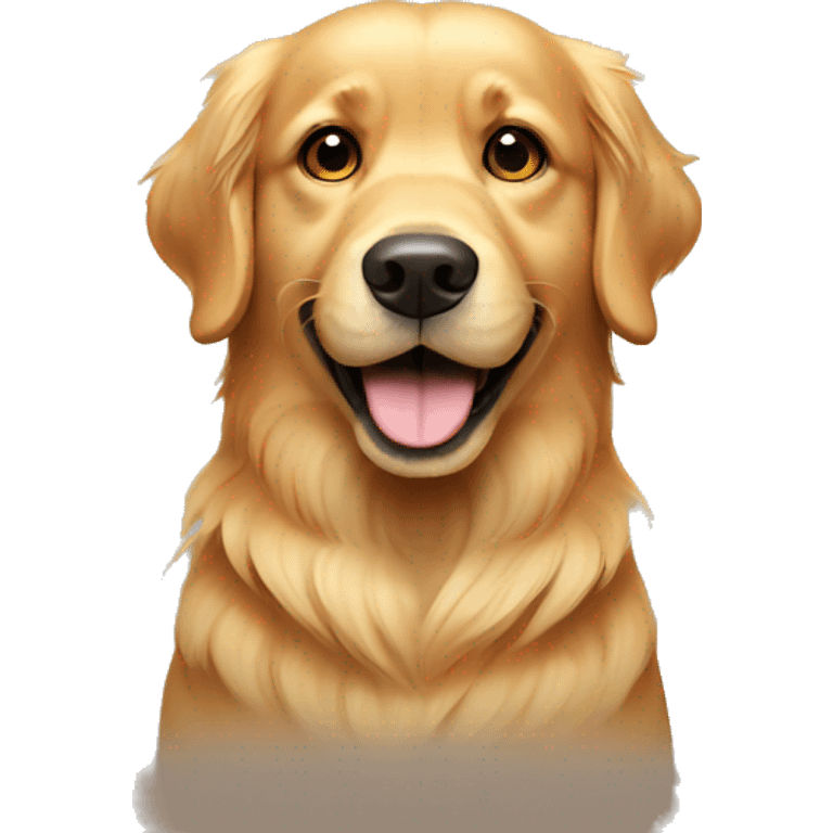 Golden retriever with funny face  emoji