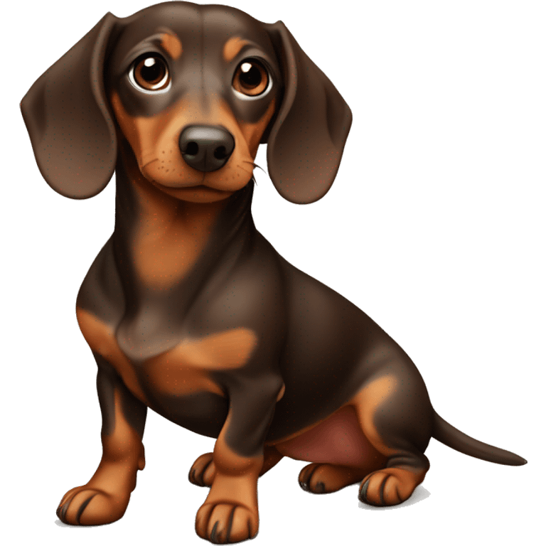 Brown and tan miniature dachshund  emoji