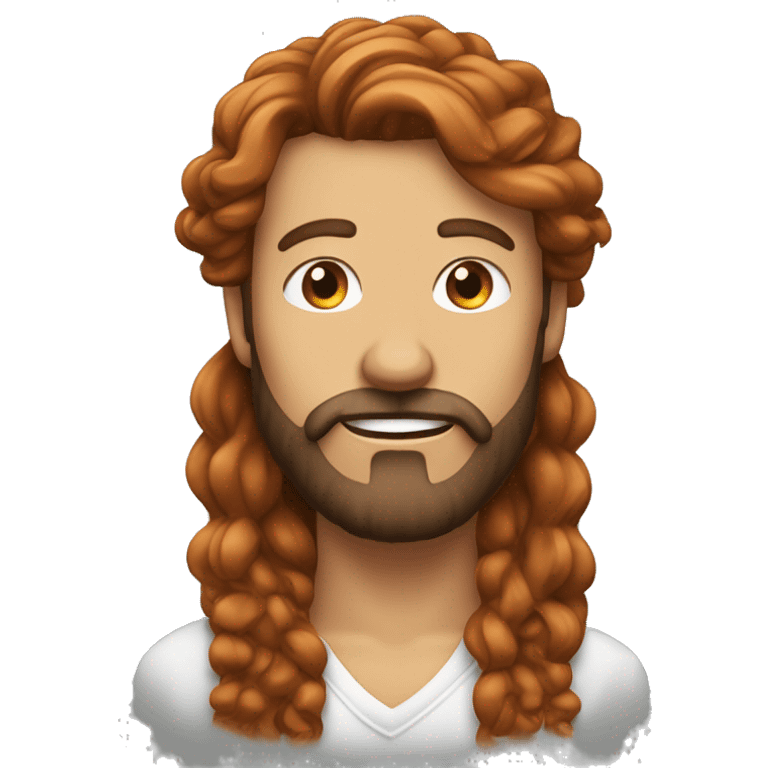 cheveux chatain et barbe rousse emoji