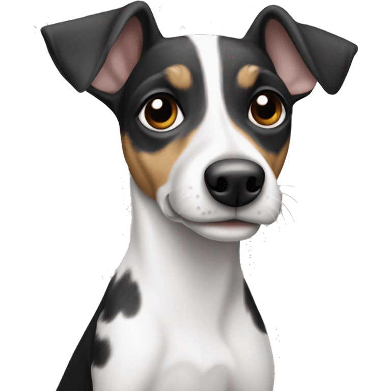 Black and white and grey jack spotted russel rat terrier no brown emoji